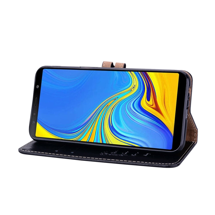 Business Style Oil Wax Texture Horizontal Flip Leather Case for Galaxy J6+, with Holder & Card Slots & Wallet, For Galaxy J6+