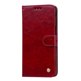 Business Style Oil Wax Texture Horizontal Flip Leather Case for Galaxy J6+, with Holder & Card Slots & Wallet, For Galaxy J6+