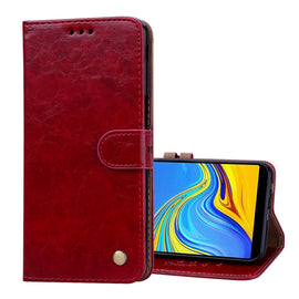 Business Style Oil Wax Texture Horizontal Flip Leather Case for Galaxy J6+, with Holder & Card Slots & Wallet, For Galaxy J6+