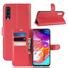 Load image into Gallery viewer, Litchi Texture Horizontal Flip Leather Case for Galaxy A70, with Wallet &amp; Holder &amp; Card Slots