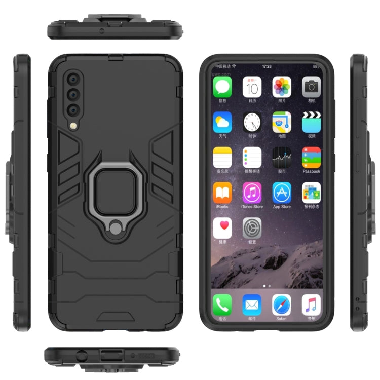 Shockproof PC + TPU Protective Case for Galaxy A50, with Magnetic Ring Holder