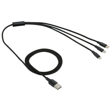Load image into Gallery viewer, 2A 1.2m 3 in 1 USB to 8 Pin &amp; USB-C / Type-C &amp; Micro USB Nylon Weave Charging Cable