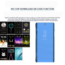 Load image into Gallery viewer, Mirror Clear View Horizontal Flip PU Smart Leather Case for Galaxy A7 (2018), with Holder