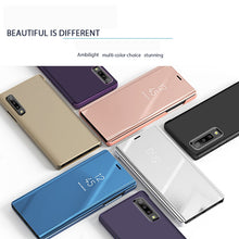 Load image into Gallery viewer, Mirror Clear View Horizontal Flip PU Smart Leather Case for Galaxy A7 (2018), with Holder