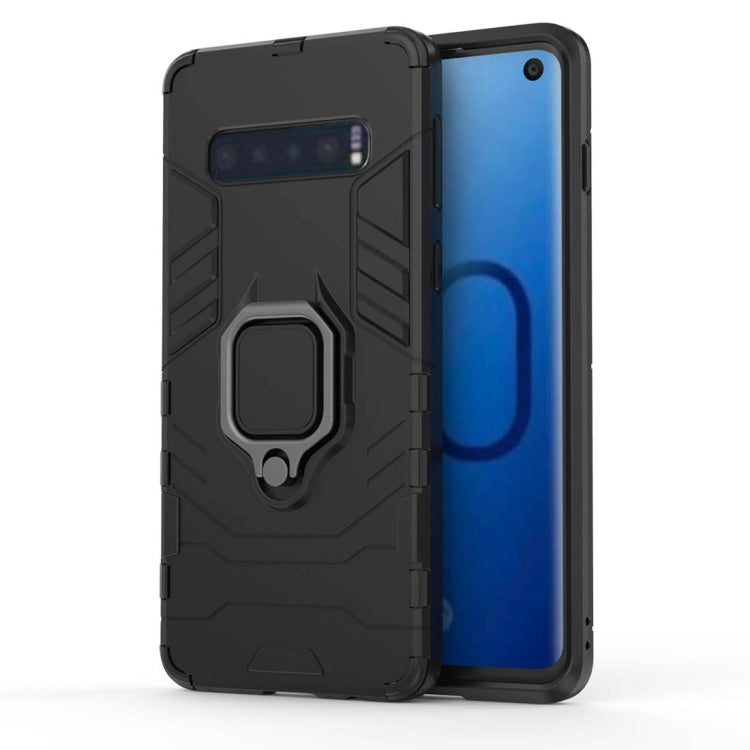 PC + TPU Shockproof Protective Case for Samsung Galaxy S10, with Magnetic Ring Holder