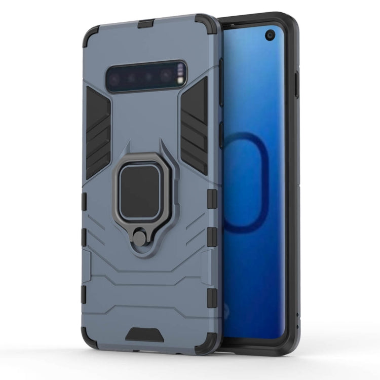 PC + TPU Shockproof Protective Case for Samsung Galaxy S10, with Magnetic Ring Holder