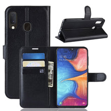 Load image into Gallery viewer, Litchi Texture Horizontal Flip Leather Case for Galaxy A20e, with Wallet &amp; Holder &amp; Card Slots