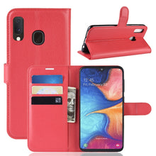 Load image into Gallery viewer, Litchi Texture Horizontal Flip Leather Case for Galaxy A20e, with Wallet &amp; Holder &amp; Card Slots