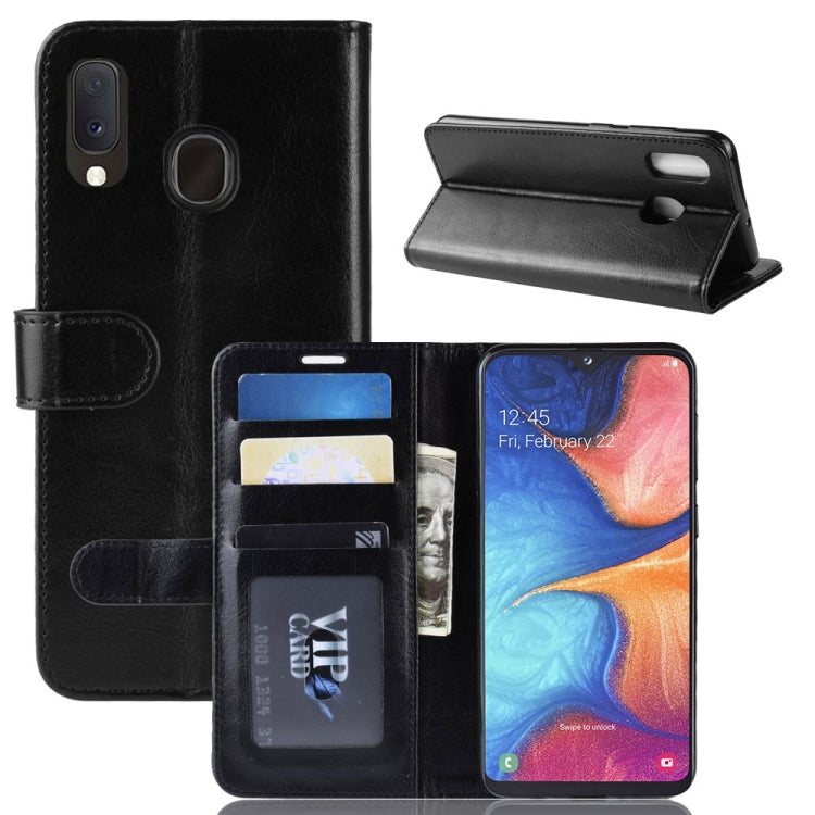 R64 Texture Single Fold Horizontal Flip Leather Case for Galaxy A20e, with Holder & Card Slots & Wallet