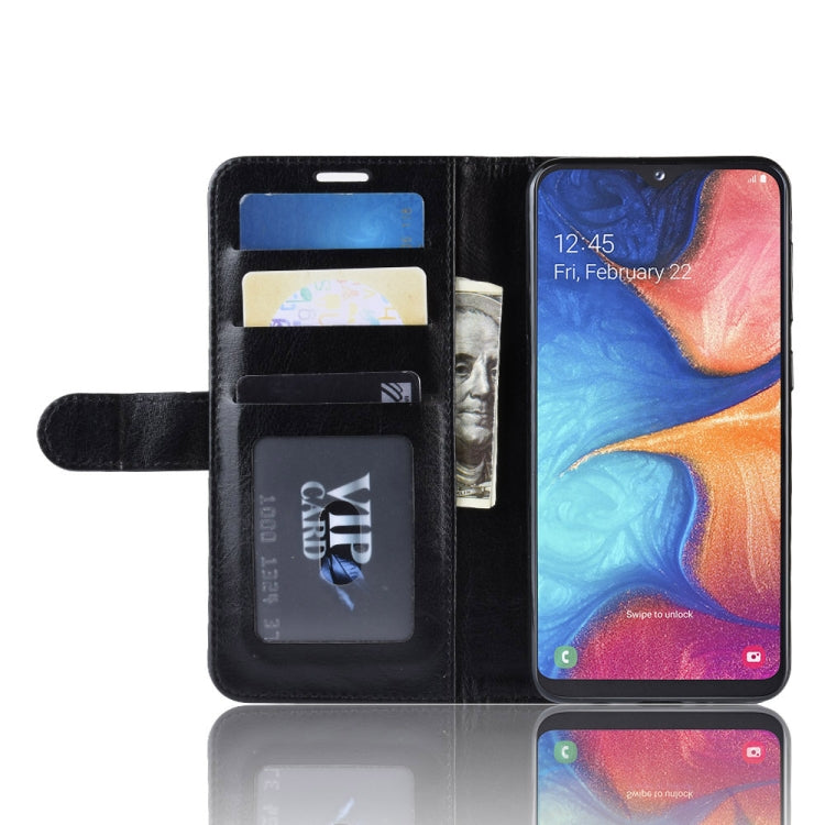 R64 Texture Single Fold Horizontal Flip Leather Case for Galaxy A20e, with Holder & Card Slots & Wallet