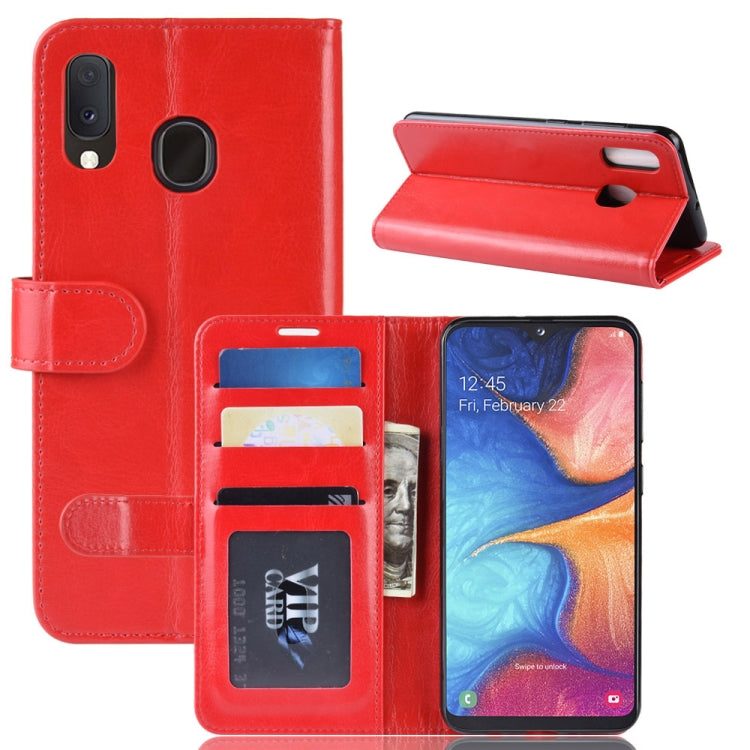 R64 Texture Single Fold Horizontal Flip Leather Case for Galaxy A20e, with Holder & Card Slots & Wallet