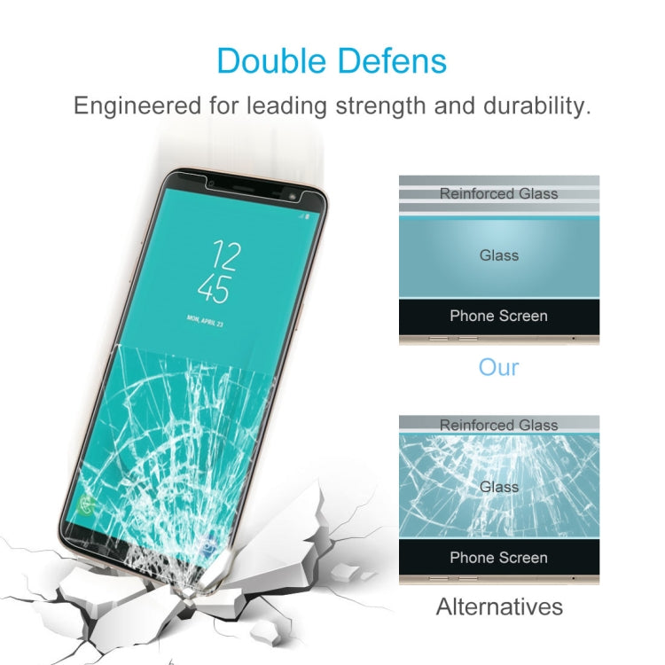 100 PCS 0.26mm 9H 2.5D Tempered Glass Film for Galaxy J6 (2018)