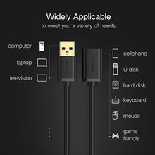 Load image into Gallery viewer, Ugreen 1.5m USB 3.0 Male to Female Data Sync Super Speed Transmission Extension Cord Cable, Length: 1.5m