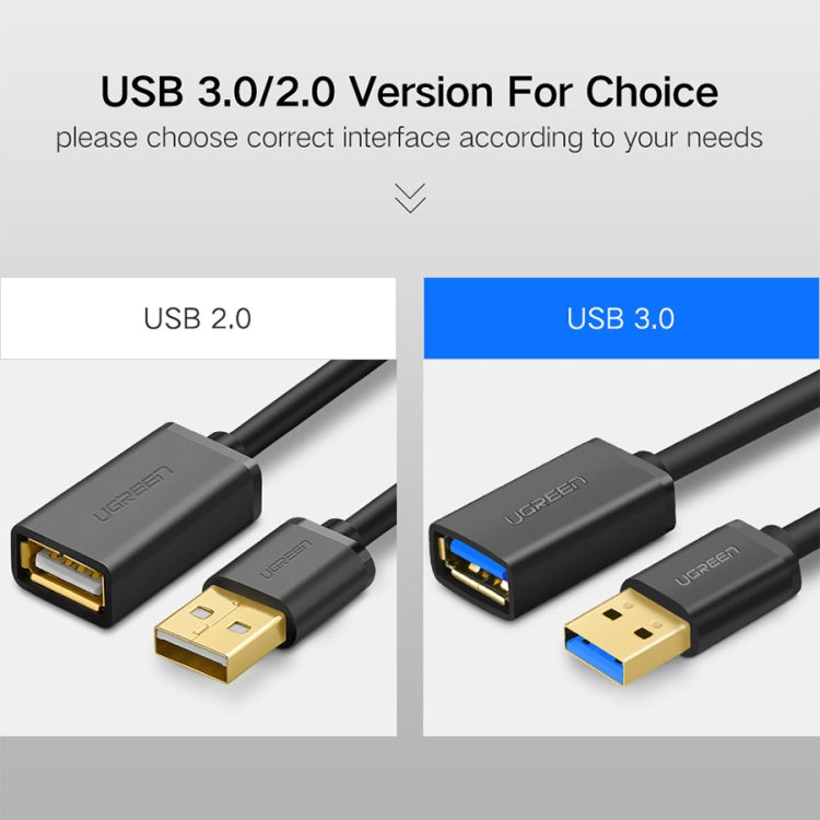 Ugreen 1.5m USB 3.0 Male to Female Data Sync Super Speed Transmission Extension Cord Cable, Length: 1.5m