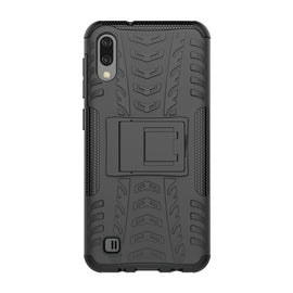 Shockproof  PC + TPU Tire Pattern Case for Galaxy M10, with Holder