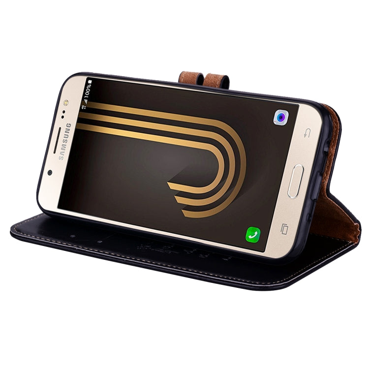 For Galaxy J3 (2017) / J330 (EU Version) Business Style Oil Wax Texture Horizontal Flip Leather Case with Holder & Card Slots & Wallet