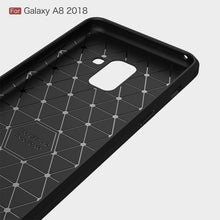 Load image into Gallery viewer, For Galaxy A8 (2018) Brushed Texture Carbon Fiber Shockproof TPU Protective Back Case