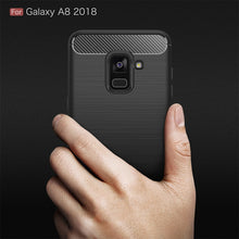Load image into Gallery viewer, For Galaxy A8 (2018) Brushed Texture Carbon Fiber Shockproof TPU Protective Back Case, For Galaxy A8 (2018), Galaxy A8 (2018)