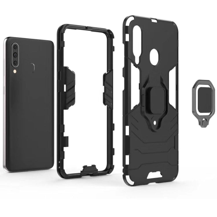 PC + TPU Shockproof Protective Case for Galaxy A60, with Magnetic Ring Holder