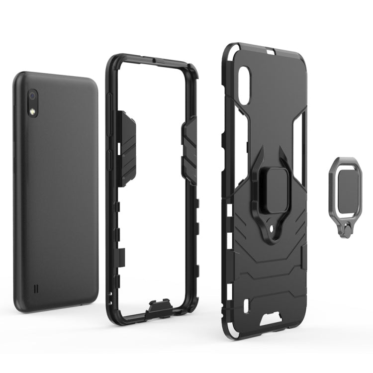 PC + TPU Shockproof Protective Case for Galaxy A10, with Magnetic Ring Holder