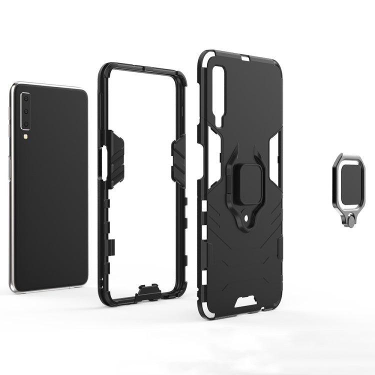 PC + TPU Shockproof Protective Case for Galaxy A70, with Magnetic Ring Holder