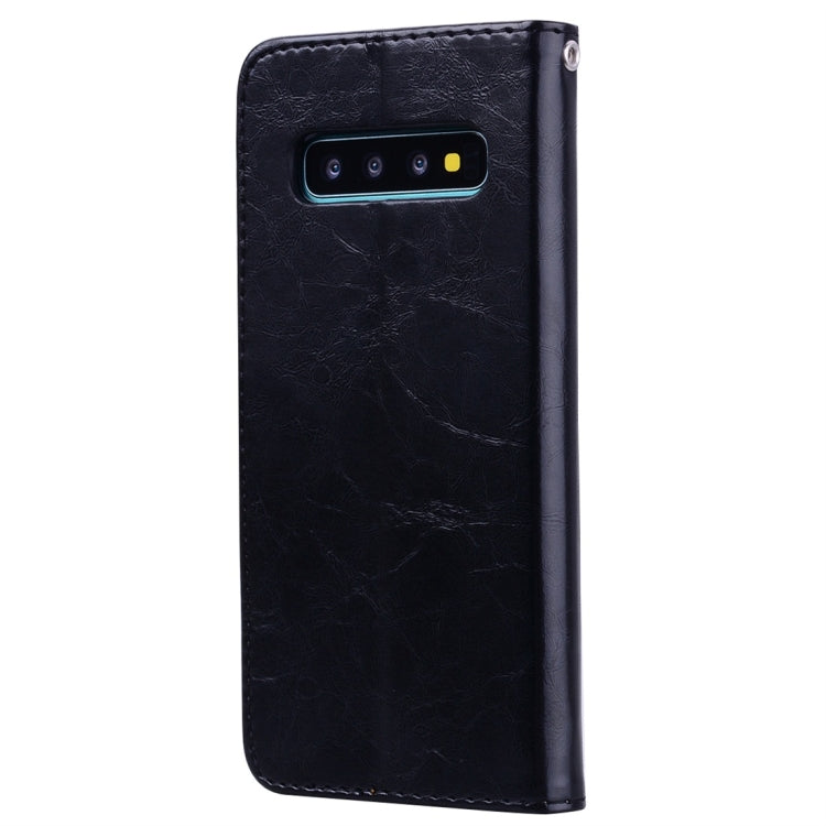 Business Style Oil Wax Texture Horizontal Flip Leather Case for Galaxy S10, with Holder & Card Slots & Wallet