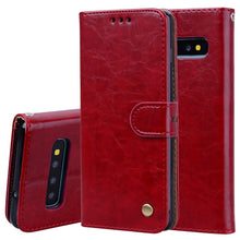 Load image into Gallery viewer, Business Style Oil Wax Texture Horizontal Flip Leather Case for Galaxy S10, with Holder &amp; Card Slots &amp; Wallet, For Galaxy S10