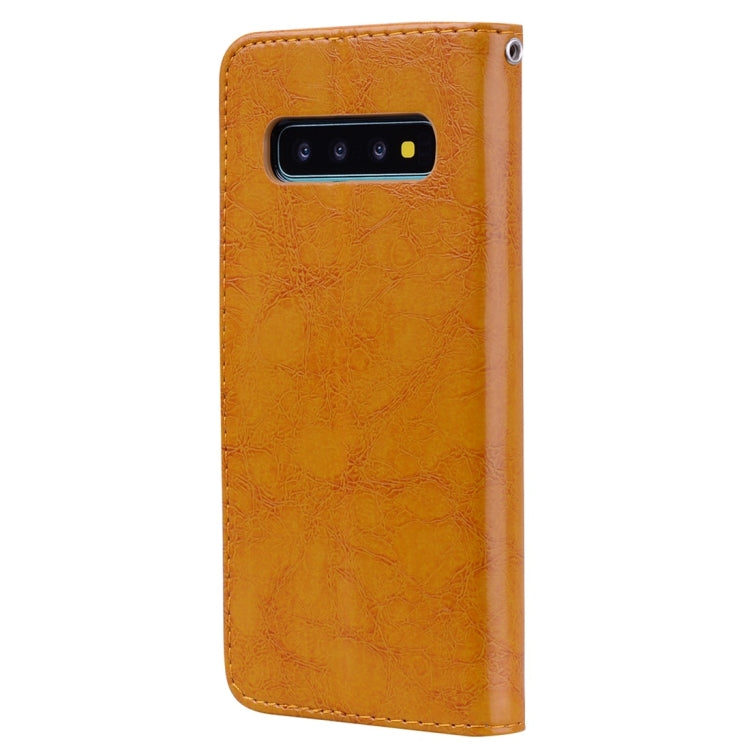 Business Style Oil Wax Texture Horizontal Flip Leather Case for Galaxy S10, with Holder & Card Slots & Wallet, For Galaxy S10
