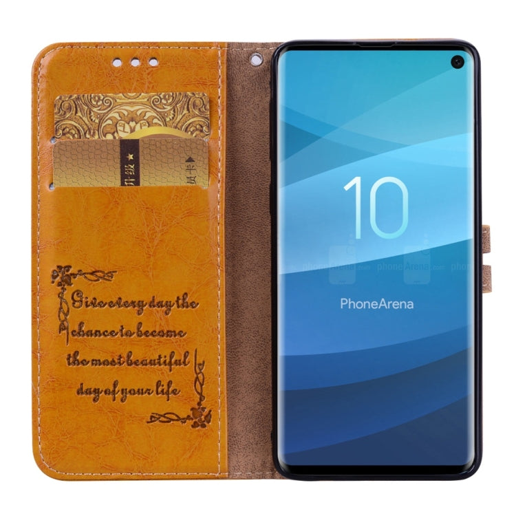 Business Style Oil Wax Texture Horizontal Flip Leather Case for Galaxy S10, with Holder & Card Slots & Wallet, For Galaxy S10