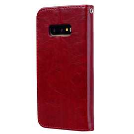 Business Style Oil Wax Texture Horizontal Flip Leather Case for Galaxy S10 E, with Holder & Card Slots & Wallet, For Galaxy S10 E