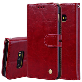 Business Style Oil Wax Texture Horizontal Flip Leather Case for Galaxy S10 E, with Holder & Card Slots & Wallet, For Galaxy S10 E