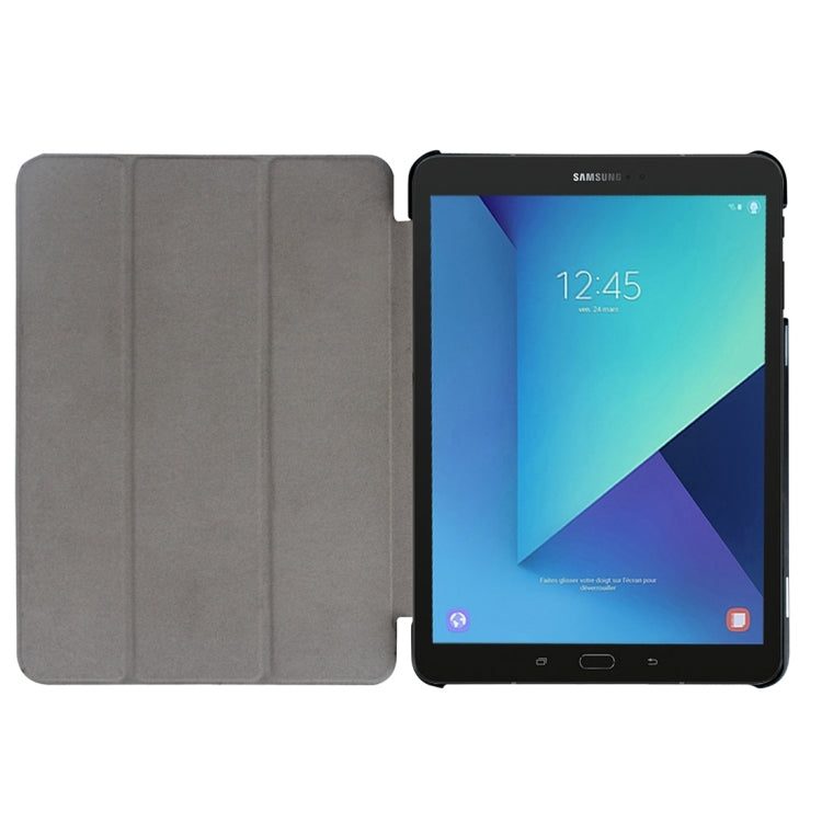 For Galaxy Tab S3 9.7 inch T820 / T825 Custer Texture Horizontal Flip Leather Case with 3-folding Holder