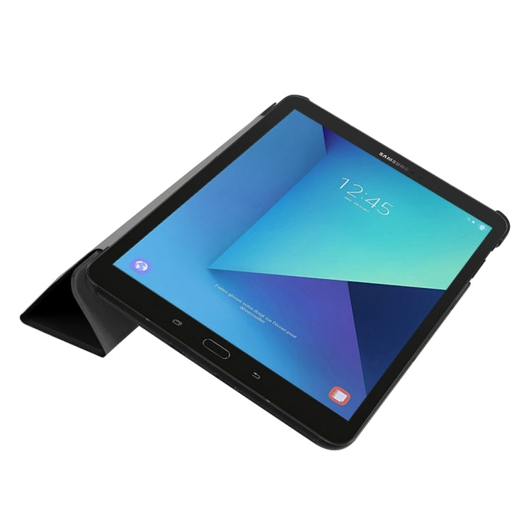 For Galaxy Tab S3 9.7 inch T820 / T825 Custer Texture Horizontal Flip Leather Case with 3-folding Holder