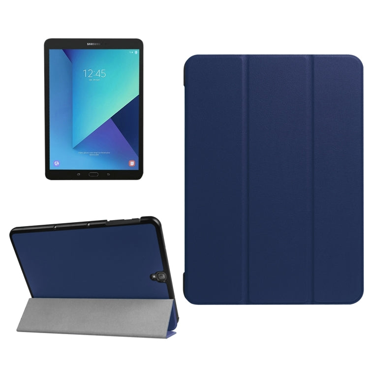 For Galaxy Tab S3 9.7 inch T820 / T825 Custer Texture Horizontal Flip Leather Case with 3-folding Holder