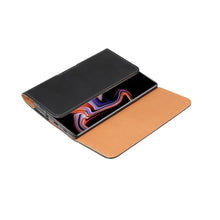 Load image into Gallery viewer, Men Glossy Texture Portable Mobile Phone Back Buckle Transverse Sleeve Waist Pack Leather Case for 6.3 Inch or Below Smartphones