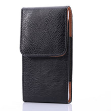 Load image into Gallery viewer, Men Litchi Texture Portable Mobile Phone Back Buckle Vertical Sleeve Waist Pack Leather Case for 6.3 Inch or Below Smartphones