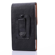 Load image into Gallery viewer, Men Litchi Texture Portable Mobile Phone Back Buckle Vertical Sleeve Waist Pack Leather Case for 6.3 Inch or Below Smartphones