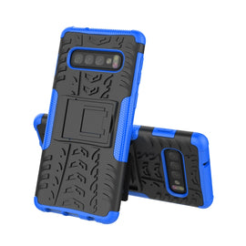 Tire Texture TPU+PC Shockproof Case for Galaxy S10, with Holder