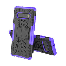 Load image into Gallery viewer, Tire Texture TPU+PC Shockproof Case for Galaxy S10+, with Holder, For Galaxy S10+