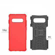 Load image into Gallery viewer, Tire Texture TPU+PC Shockproof Case for Galaxy S10+, with Holder, For Galaxy S10+