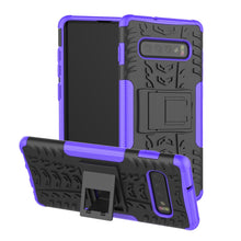 Load image into Gallery viewer, Tire Texture TPU+PC Shockproof Case for Galaxy S10+, with Holder, For Galaxy S10+