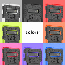 Load image into Gallery viewer, Tire Texture TPU+PC Shockproof Case for Galaxy S10+, with Holder, For Galaxy S10+