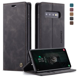 CaseMe-013 Multifunctional Retro Frosted Horizontal Flip Leather Case for Galaxy S10 Plus, with Card Slot & Holder & Wallet