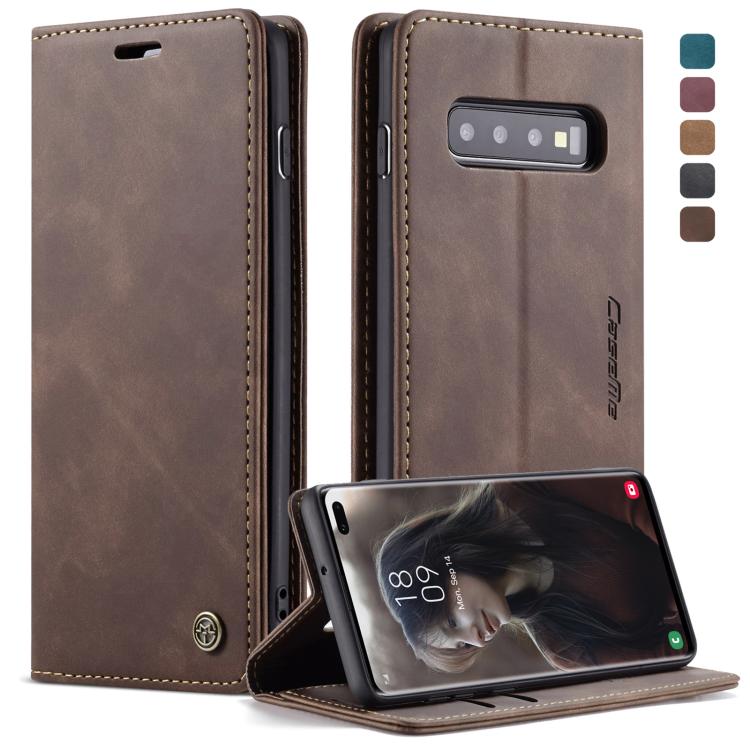 CaseMe-013 Multifunctional Retro Frosted Horizontal Flip Leather Case for Galaxy S10 Plus, with Card Slot & Holder & Wallet