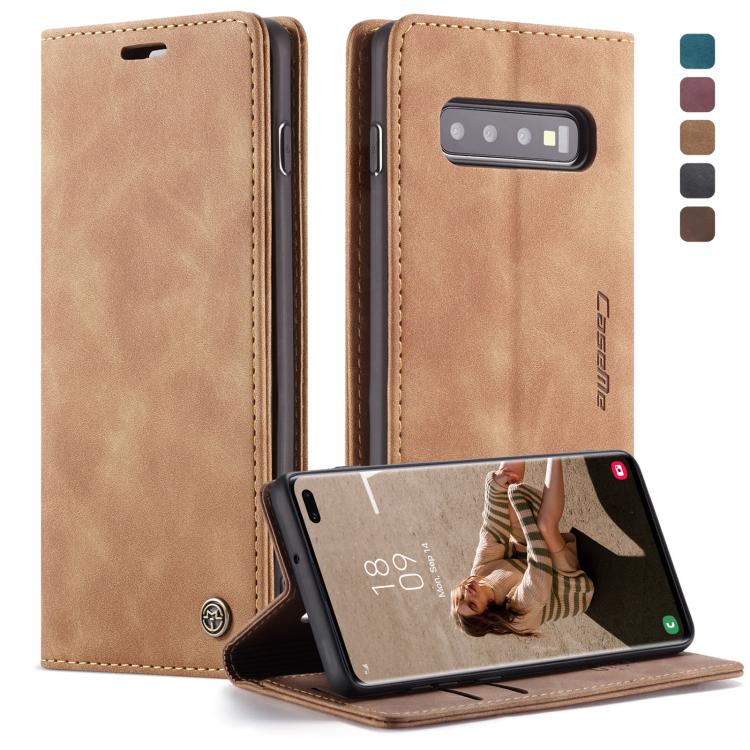 CaseMe-013 Multifunctional Retro Frosted Horizontal Flip Leather Case for Galaxy S10 Plus, with Card Slot & Holder & Wallet