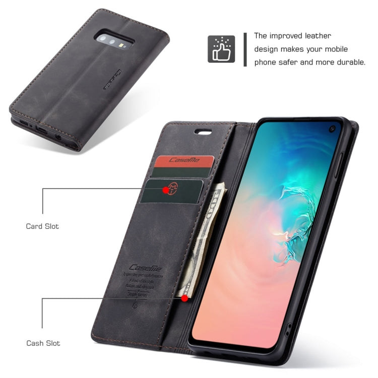 CaseMe-013 Multifunctional Retro Frosted Horizontal Flip Leather Case for Galaxy S10 E, with Card Slot & Holder & Wallet