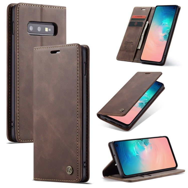 CaseMe-013 Multifunctional Retro Frosted Horizontal Flip Leather Case for Galaxy S10 E, with Card Slot & Holder & Wallet