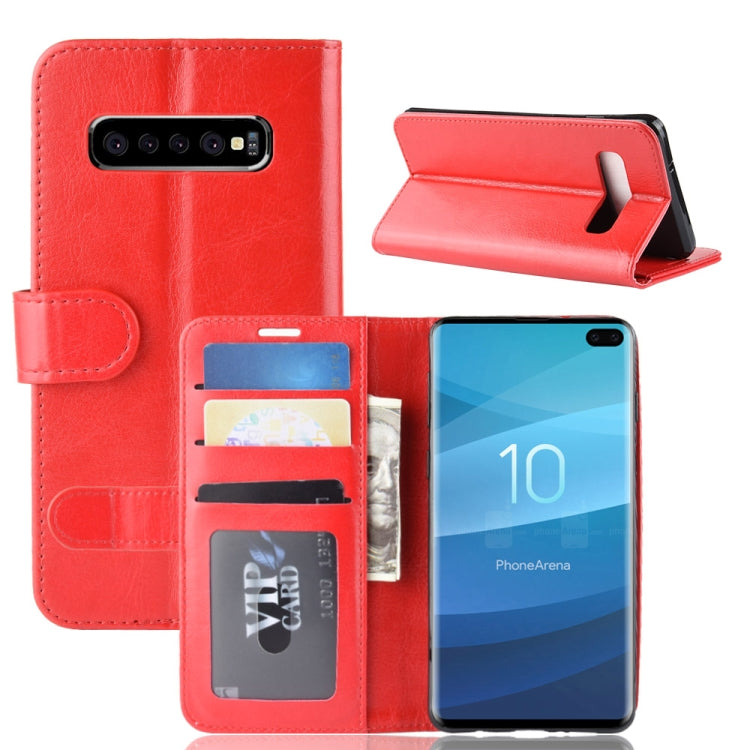 R64 Texture Single Fold Horizontal Flip Leather Case for Galaxy S10+, with Holder & Card Slots & Wallet