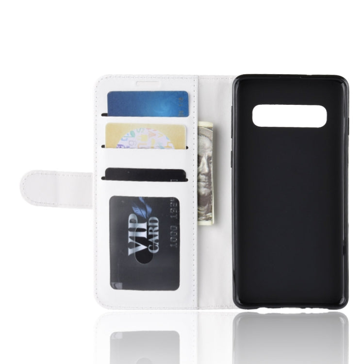 R64 Texture Single Fold Horizontal Flip Leather Case for Galaxy S10+, with Holder & Card Slots & Wallet