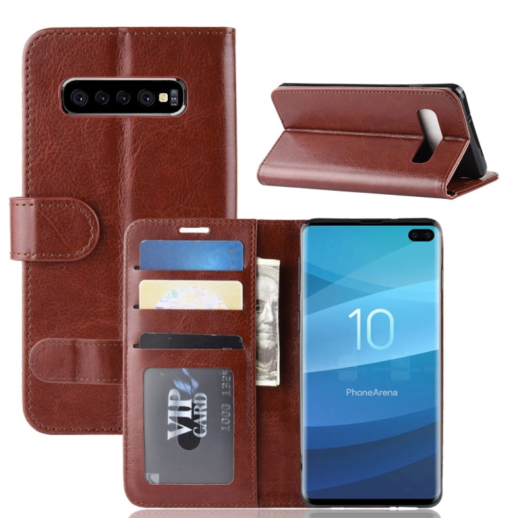R64 Texture Single Fold Horizontal Flip Leather Case for Galaxy S10+, with Holder & Card Slots & Wallet